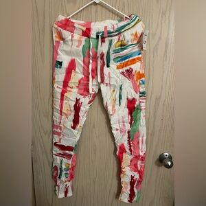 Unique multi color pants size M NWT
